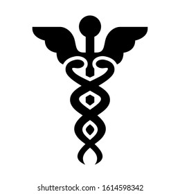 caduceus icon isolated sign symbol vector illustration - high quality black style vector icons
