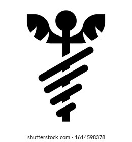 caduceus icon isolated sign symbol vector illustration - high quality black style vector icons
