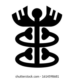 caduceus icon isolated sign symbol vector illustration - high quality black style vector icons
