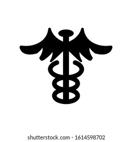 caduceus icon isolated sign symbol vector illustration - high quality black style vector icons
