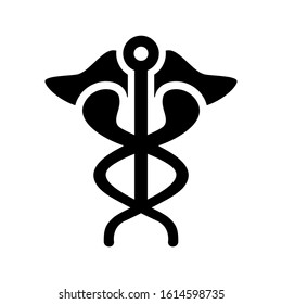 caduceus icon isolated sign symbol vector illustration - high quality black style vector icons

