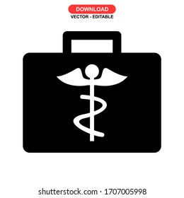 caduceus icon or logo isolated sign symbol vector illustration - high quality black style vector icons
