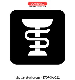caduceus icon or logo isolated sign symbol vector illustration - high quality black style vector icons
