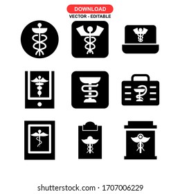 caduceus icon or logo isolated sign symbol vector illustration - Collection of high quality black style vector icons
