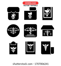 caduceus icon or logo isolated sign symbol vector illustration - Collection of high quality black style vector icons
