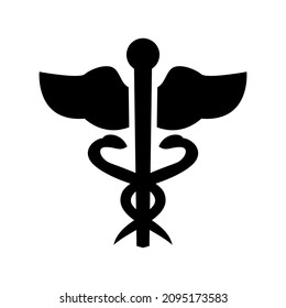 caduceus icon or logo isolated sign symbol vector illustration - high quality black style vector icons
