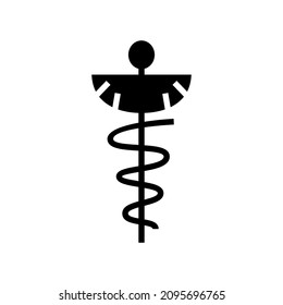 caduceus icon or logo isolated sign symbol vector illustration - high quality black style vector icons
