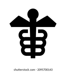 caduceus icon or logo isolated sign symbol vector illustration - high quality black style vector icons
