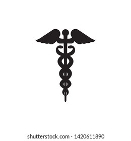 caduceus icon pharmacy symbol logo template