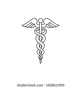 caduceus icon pharmacy symbol logo template