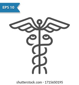 Caduceus Icon. Professional, pixel perfect icon, EPS 10 format.