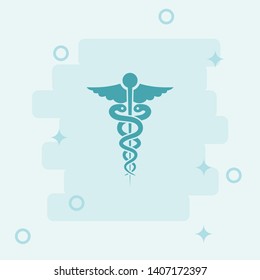 caduceus Icon. Simple icon, blue colored icon illustration.