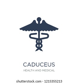 Caduceus icon. Trendy flat vector Caduceus icon on white background from Health and Medical collection, vector illustration can be use for web and mobile, eps10