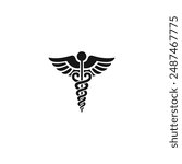 Caduceus icon vector. EPS 10 editable vector