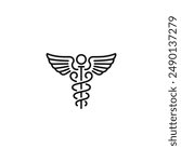 Caduceus icon vector. EPS 10 editable vector