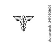 Caduceus icon vector. EPS 10 editable vector