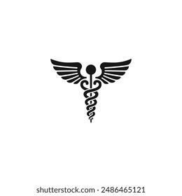 Caduceus icon vector. EPS 10 editable vector