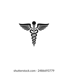 Caduceus icon vector. EPS 10 editable vector