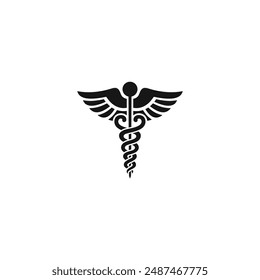 Caduceus icon vector. EPS 10 editable vector