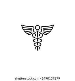 Caduceus icon vector. EPS 10 editable vector