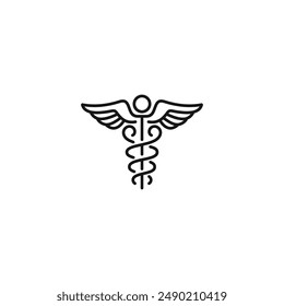 Caduceus icon vector. EPS 10 editable vector