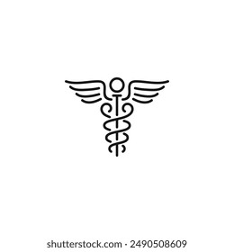 Caduceus icon vector. EPS 10 editable vector