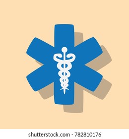 Caduceus icon, vector illustration design. Health care collection.