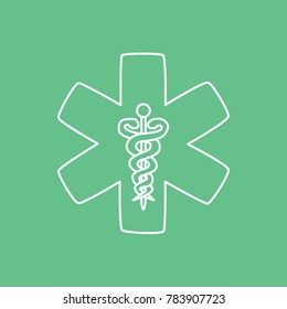 Caduceus icon, vector illustration design. Health care collection.