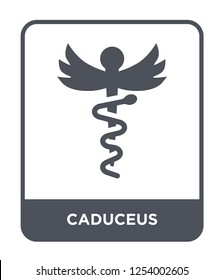 caduceus icon vector on white background, caduceus trendy filled icons from Greece collection, caduceus simple element illustration