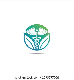 caduceus illustrations icon, Medical health care icon, Snake with wing icon 