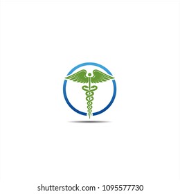 caduceus illustrations icon, Medical health care icon, Snake with wing icon 