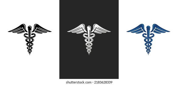 Ilustración vectorial del diseño del logotipo de Caduceus. Logo de mantenimiento