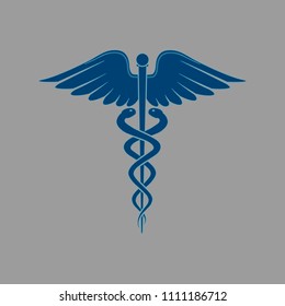 Caduceus Medical care icon vector