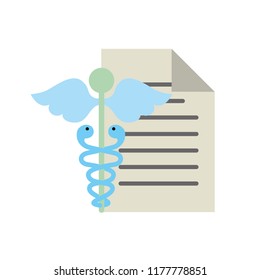 caduceus medical document report symbol