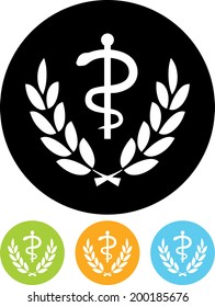 Caduceus medical emblem vector icon