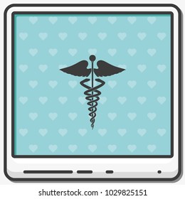 Caduceus medical flat vector icon.