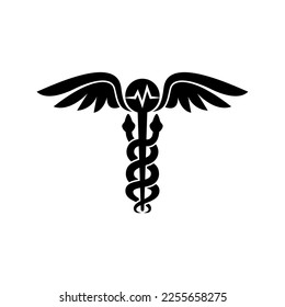 Caduceus medical and healthcare symbol, healthcare conceptual vector symbols