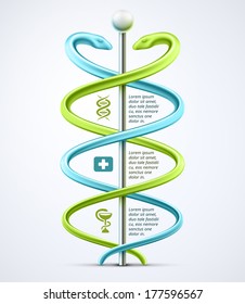 Caduceus, medical infographic, eps 10.