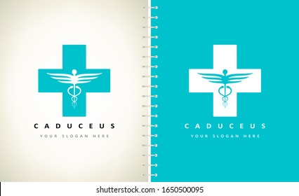 caduceus medical logo vector design