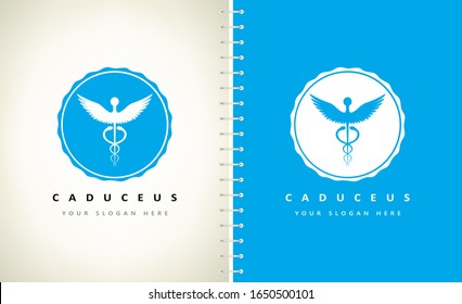 caduceus medical logo vector design