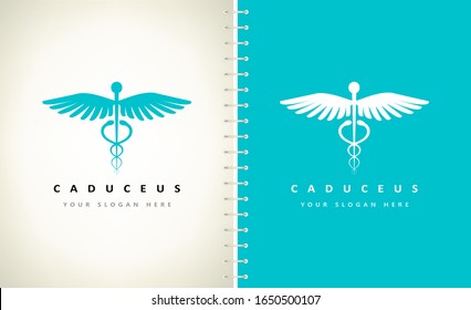 caduceus medical logo vector design