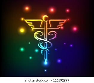 Caduceus medical sign,Vector