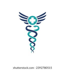 Caduceus - Medical Snake Logo Icon Vector  02