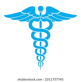 Caduceus medical symbol. Medical symbol.