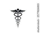 Caduceus Medical Symbol Black Logo Design