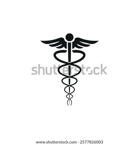 Caduceus Medical Symbol Black Logo Design