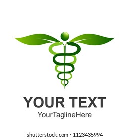Caduceus medical symbol or symbol for commerce featuring intertwined snakes around a winged rod 