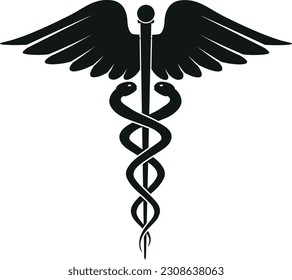 Caduceus medical symbol (Editable) - Vector Illustration