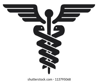 caduceus medical symbol (emblem for drugstore or medicine, pharmacy icon)