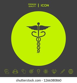 Caduceus medical symbol icon. Graphic elements for your design